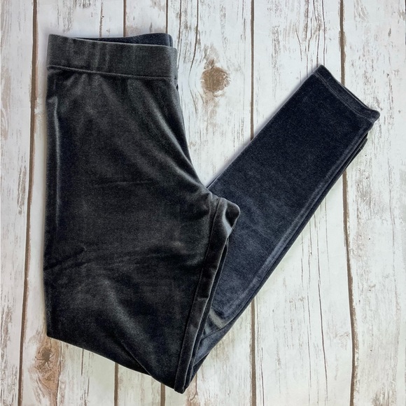 Women's Nordstrom Silver Grey Velvet Leggings Size S Small LIKE NEW - Picture 1 of 3